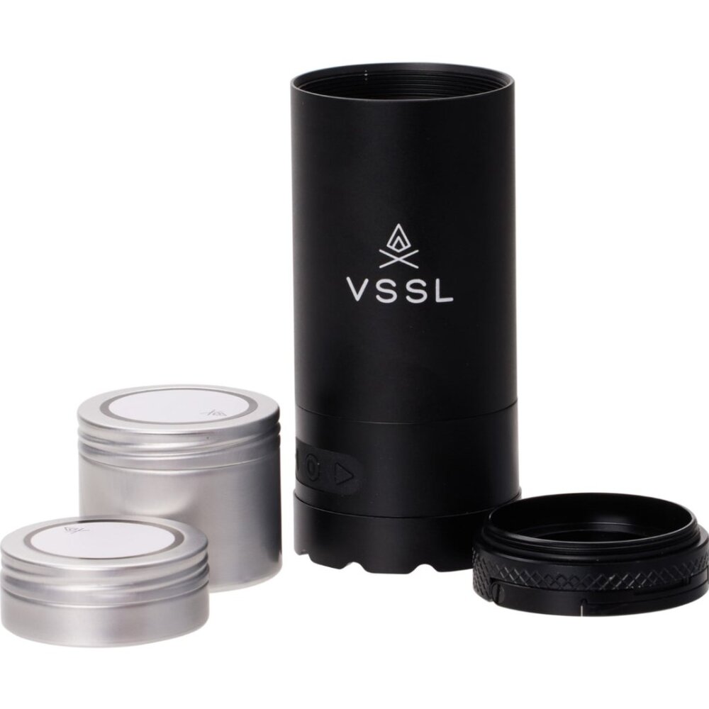 VSSL Mini Stash Black Speaqua‎ Bluetooth Speaker Aluminum Tins 4.7" H x 2" L